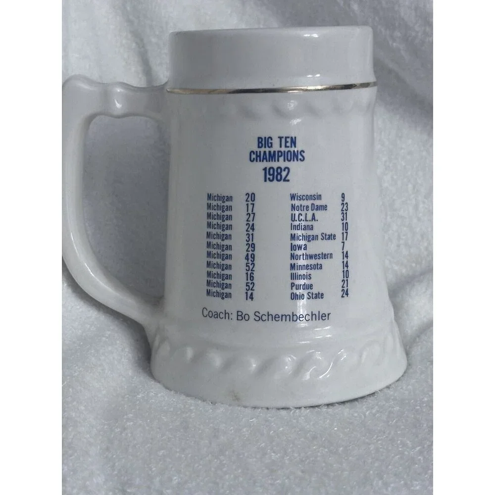 1982‎ Big Ten Champions UofM Michigan 1983  Bowl Stein Mug Cup Schembechler